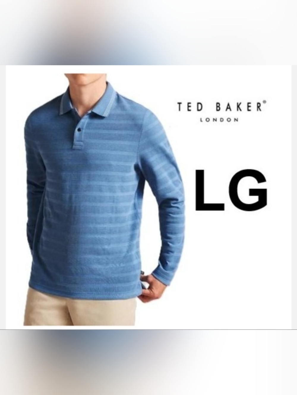 Ted Baker Light Blue  Long Sleeve Polo